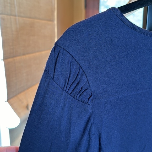 Grace Navy Blue Splice Wrap Top Size Small - Picture 6 of 6